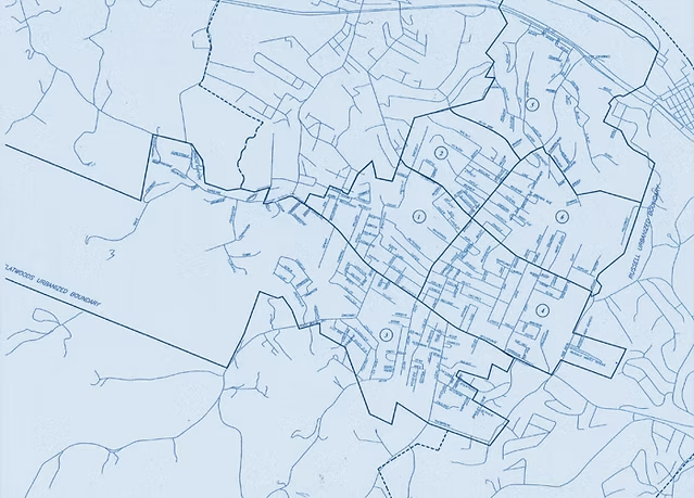 Photo of election ward map