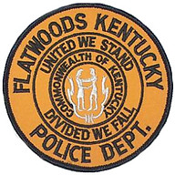 Flatwoods Kentucky Police Department patch with the state seal and motto ‘United We Stand, Divided We Fall.