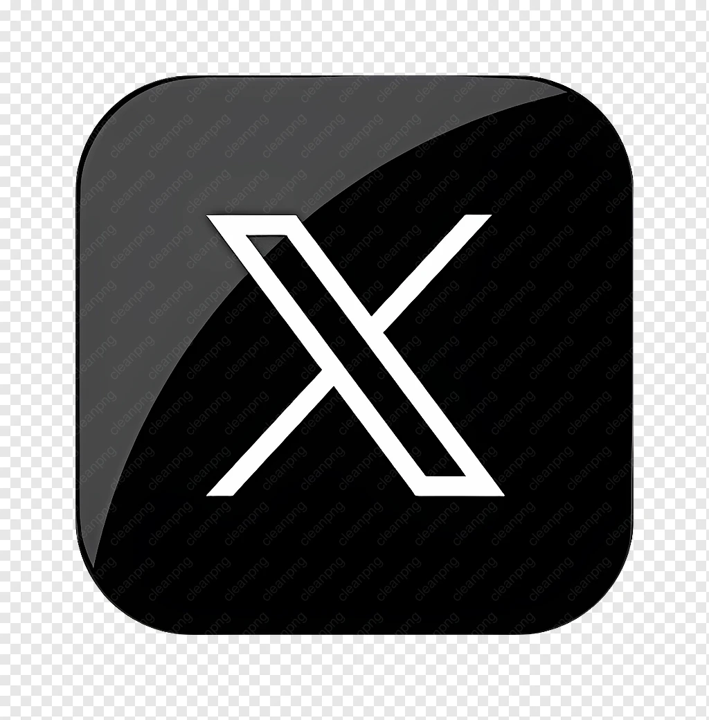 Black rounded square icon with a white stylized letter “X” in the center, representing the logo for the social media platform X, formerly known as Twitter.