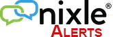 Nixle Alerts logo showing overlapping green and blue speech bubbles next to the black and red text “Nixle Alerts.”
